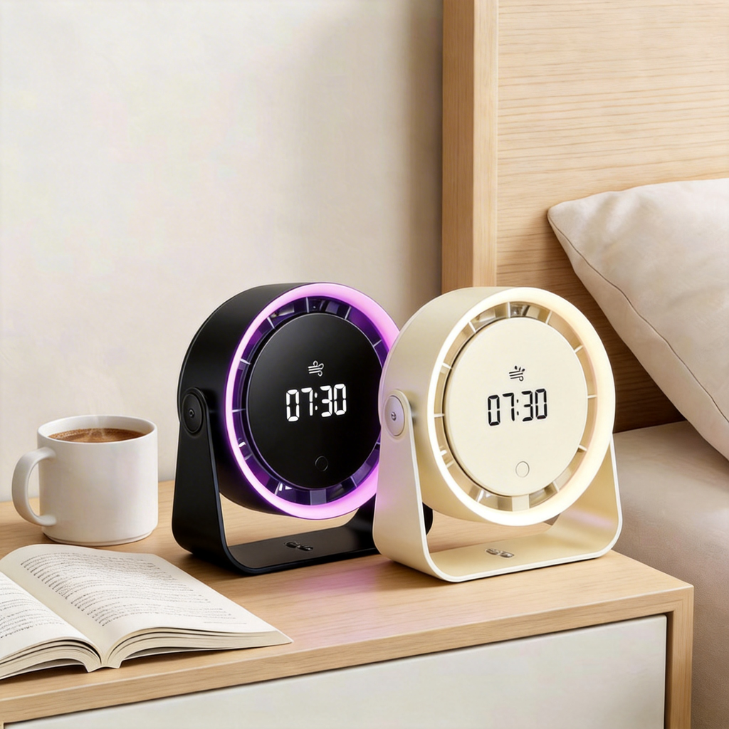 OrbitPro 100-Speed Smart Desktop Fan - with Wall Mount & Digital Knob (Space Grey / Cream White)