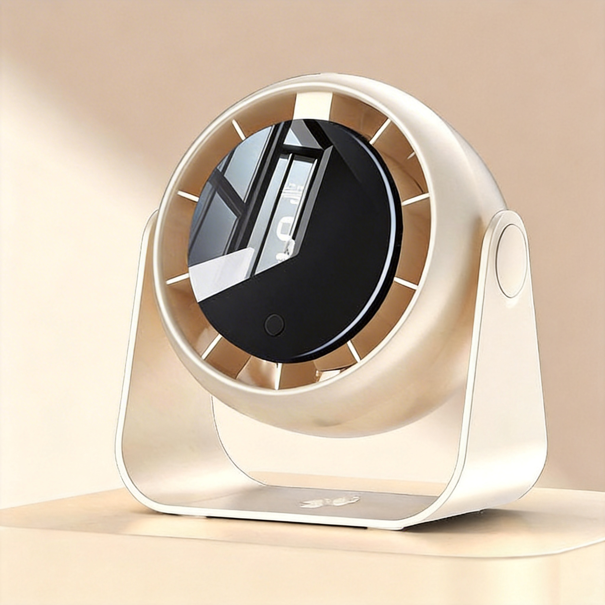 OrbitPro 100-Speed Smart Desktop Fan - with Wall Mount & Digital Knob (Space Grey / Cream White)