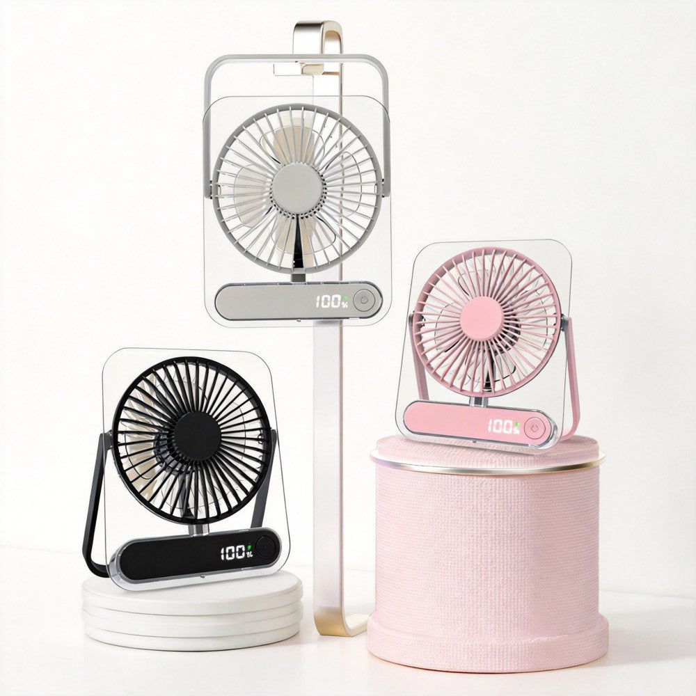 AeroSlim Ultra-Thin Desktop Fan - with Smart LED Display & 5 Speeds (Pearl White / Sakura Pink / Midnight Black)