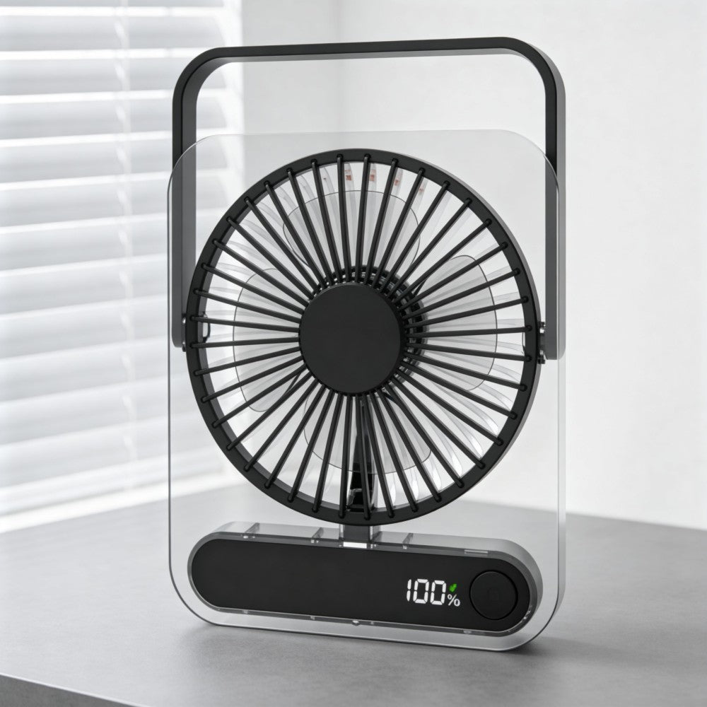 AeroSlim Ultra-Thin Desktop Fan - with Smart LED Display & 5 Speeds (Pearl White / Sakura Pink / Midnight Black)