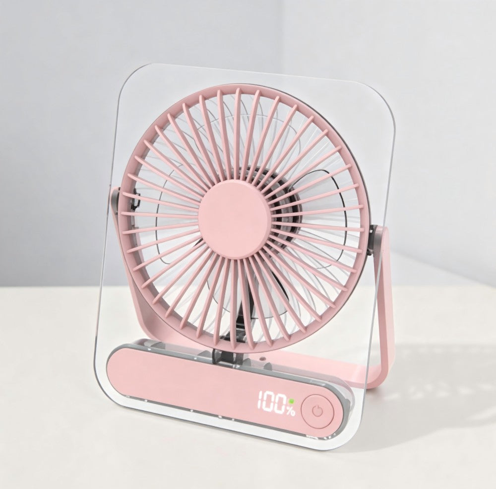 AeroSlim Ultra-Thin Desktop Fan - with Smart LED Display & 5 Speeds (Pearl White / Sakura Pink / Midnight Black)
